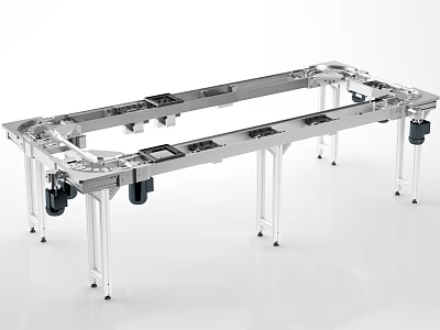 Heavy Duty Stainless Steel Industrial Equipment Frame With Support Legs And Metal Components 3d model