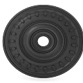 Black Circular Lamp Plate With Central Hole And Decorative Dots Design