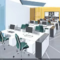 Comfortable Ergonomic Green Office Chairs For Modern Bright Open Plan Commercial Office Workstations