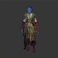 Game And Movie Female Character In Blue Vest With Belt Long Sleeves And Boots