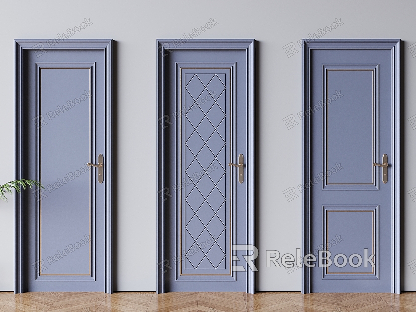 European-style solid wood flat door European-style indoor single door model