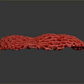 Healthy Vibrant Red Coral Polyps With Honeycomb Structure In Ocean Habitat