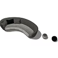 Modern Gray Curved Sectional Sofa With Patterned Cushions And Decorative Spheres 3d model
