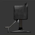 Gray Leather Barber Chair With Tufted Backrest Metal Base And Footrest