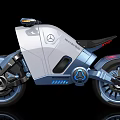 Mercedes-Benz Futuristic Concept Motorcycle With Modern Sleek Design And LED Lighting Features