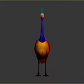 Vibrant Artistic Bird With Colorful Feathers Long Beak And Crest On Gray Background