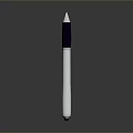 Silver Metallic Pen With Purple Cap Reflective Surface Daily Life Product