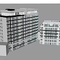 Modern Multi Storey Office Building With Contemporary Glass Facade And Balconies
