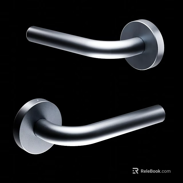 Modern Stainless Steel Door Handle with Smooth Curved Design and Durable Finish 3d model 