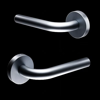 Modern Stainless Steel Door Handle with Smooth Curved Design and Durable Finish 3d model