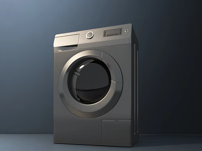 Modern Sleek Front Load Washing Machine With Digital Control Panel Design 3d model