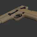 Game Movie Character Tactical Tan Pistol Weapon Design For Action Scenes