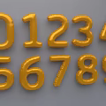 Golden Number Balloons Digits 0 Through 9 For Festive Party Decorations