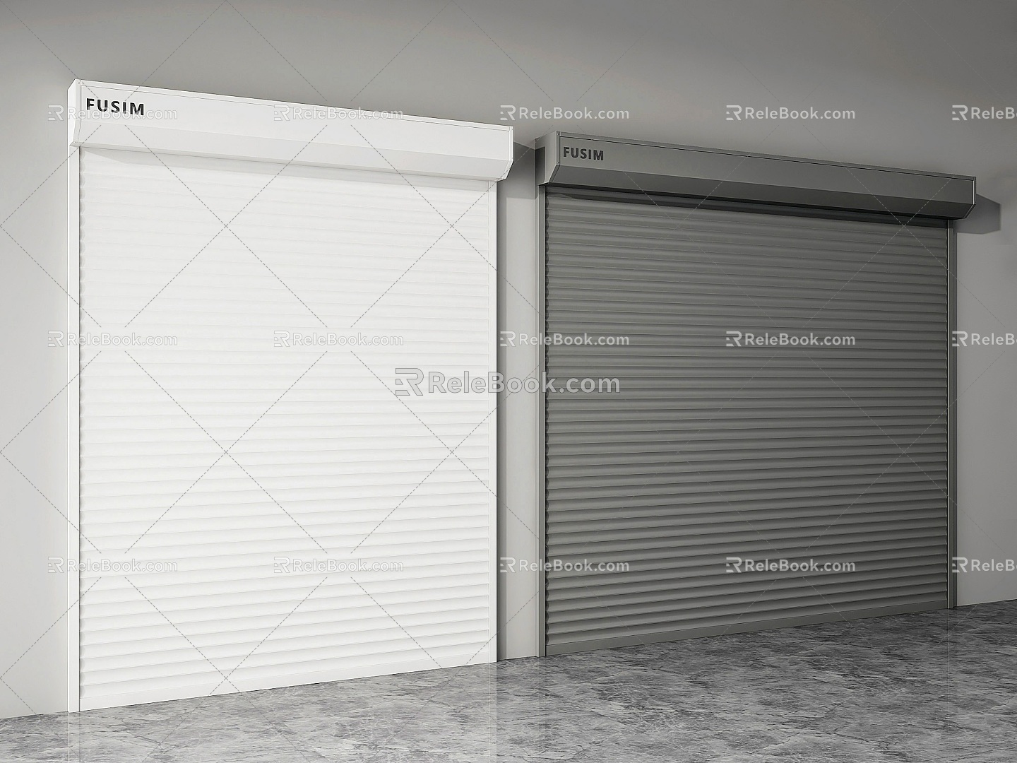 Rolling shutter door rolling gate shop rolling shutter door garage door security door warehouse door 3d model