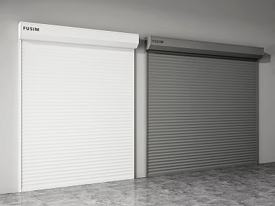 FUSIM Roller Shutter Doors In White And Gray Design For Modern Interiors 3d model