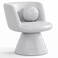 Modern Leisure Chair With Light Beige Fabric Upholstery Round Decorative Ball And Conical Base