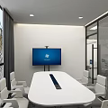 Modern Office Interior With Bookshelves Desk Chairs And Large Windows Blinds