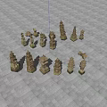 Ancient Stone Tower Models in Various Styles on Gray Stone Pavement 3d model