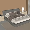 Double bedside table carpet table lamp 3d model
