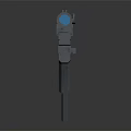 Futuristic Tactical Gun Featuring Scope Blue Yellow Accents And Modern Textured Design