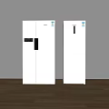 Modern Sleek Refrigerator and Freezer Unit With White Exterior And Storage Functionality 3d model