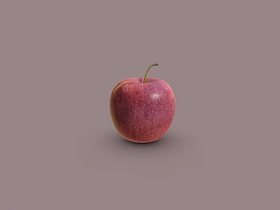 Fresh Ripe Red Apple with Stem and Spots Isolated on Gray Background 3d model