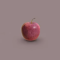 Fresh Ripe Red Apple with Stem and Spots Isolated on Gray Background