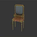 Classic Wooden Dressing Table With Mirror And Drawers For Bedroom Decor