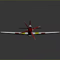Red And White Aerospace Propeller Model With Detailed Structure For Space Exploration