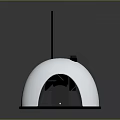 White Hemispherical Electronic Device With Top Antenna 62dB Display And Blue Illuminated Edge