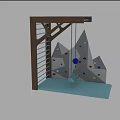 Indoor Kids Play Area With Climbing Wall Ladder And Swing