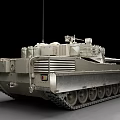 Modern Military Tank With Long Cannon Tracks Antenna And Armored Turret