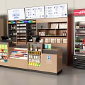 Supermarket Department Store Retail Shelves With Organized Products And Cooler Displays