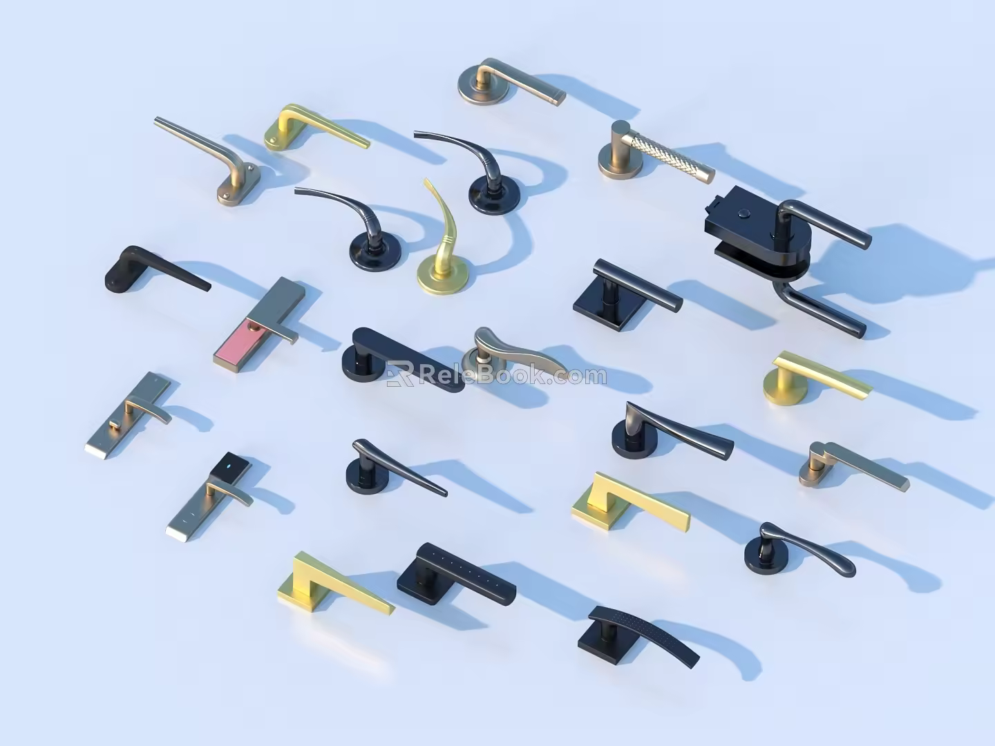 Door handle hardware 3d model