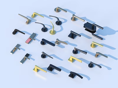 Door handle hardware 3d model
