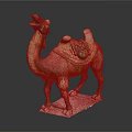 Colorful Terracotta Camel Sculpture In Tang Dynasty Style With Vibrant Colors And Carrying Goods