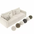 Cozy Plush Cream And Olive Green Sofa Set With Soft Fabric Featuring Multiple Decorative Pillows