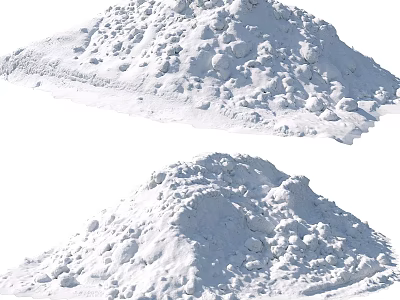 Natural Garden Ornaments With Snowy Piles In Irregular Shapes And White Surface Texture 3d model
