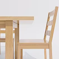 Wooden Dining Table Set with Simple Design and Matching Chairs in Modern Style