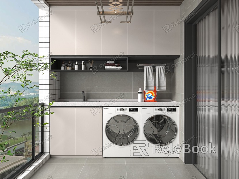 Modern washing machine cabinet model