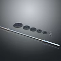 Metal Barbell With Various Weight Plates And Collar For Fitness Use