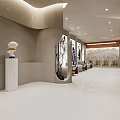 Bridal Shop Showroom Interior With Comfortable Sofas Decorative Wall And Elegant Lighting 3d model