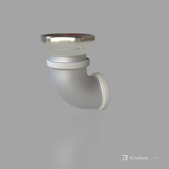 Sleek Metal Elbow Pipe Plumbing Fixture With Polished Surface Design 3d model 