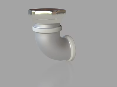 Sleek Metal Elbow Pipe Plumbing Fixture With Polished Surface Design 3d model