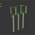 High Voltage Electric Power Support Poles With Ceramic Insulators And Crossarms
