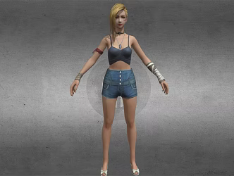 beautiful lady female soldier handsome lady 3d model