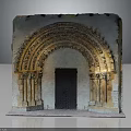Ancient Historical Architecture Featuring Intricate Arched Doorway With Carved Columns