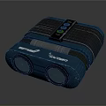 Blue Binoculars Design With Black Strap Buttons And Dual Lenses