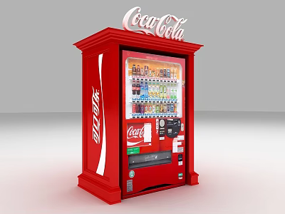 Coca Cola Red Vending Machine With Beverage Display And Classic Design 3d model
