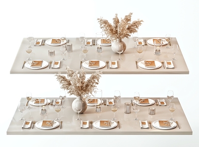 Modern Tableware Dinner Plate Tableware Combination 3d model